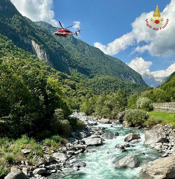 Ragazzo trascinato dalla corrente del torrente Masino a Cataeggio