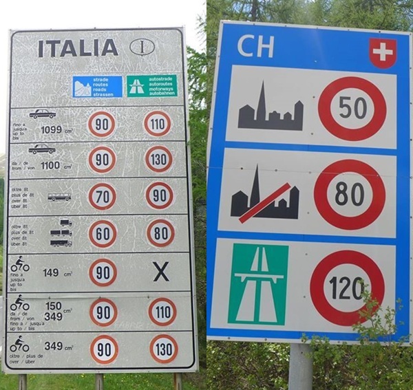 il cartello dopo la dogana svizzera troppe informazioni o troppo poche