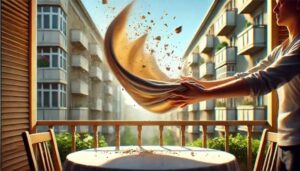 sbattere la tovaglia dal balcone è un reato